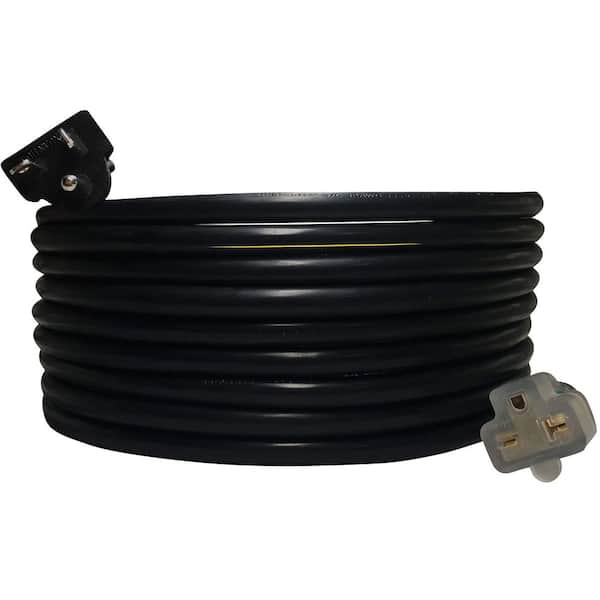 25 ft. 12/8 3 Conductors 250V Indoor/Outdoor Braided Extension Cord with Tri-Tap Dual Lighted End and Foot Switch Black