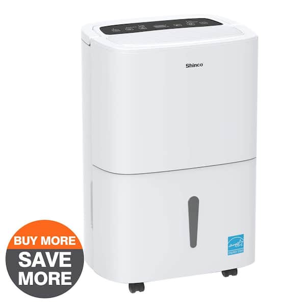 120 pt. 6,000 sq. ft. Portable Dehumidifier in White with Auto Defrost, Variable Speeds, Continuous Run, 24H Timer