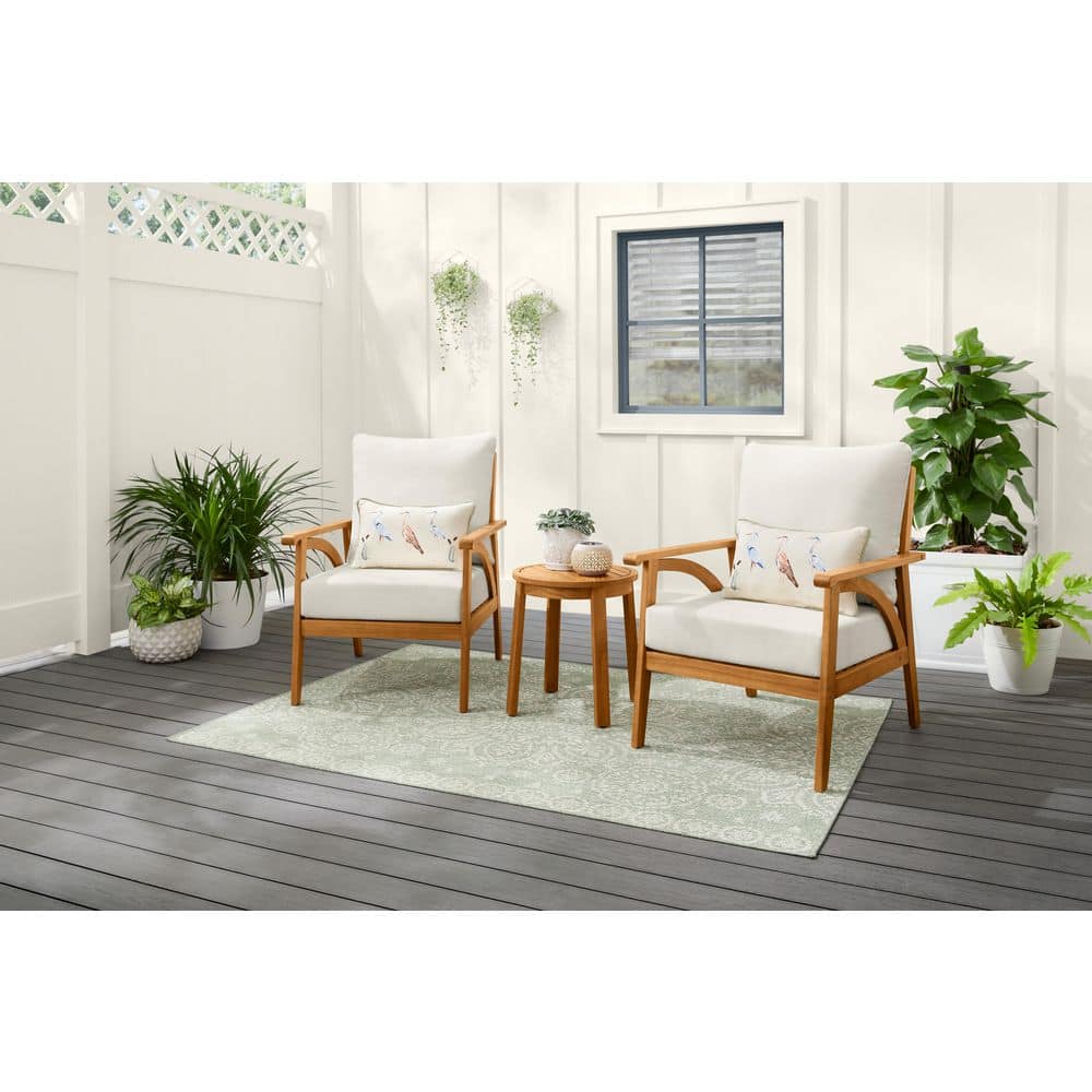 Windy Hill 3-Piece Acacia Wood Outdoor Chat Set with CushionGuard Almond Biscotti Cushions price history on PriceWatchPro