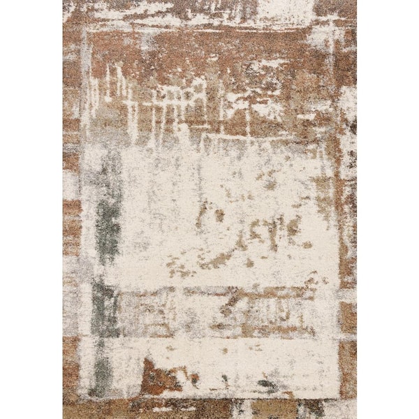 8 ft. x 11 ft. Beige And Brown Abstract Area Rug
