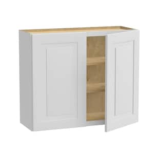 Grayson Pacific White Painted Plywood Shaker Assembled Wall Kitchen Cabinet Soft Close 36 in W x 12 in D x 30 in H
