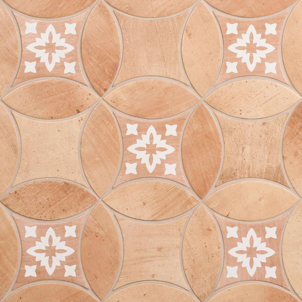 Dorel Peach Deco Natalia 3.14 in. x 0.39 in. Petal and Kite Matte Porcelain Floor and Wall Tile Sample price history on PriceWatchPro