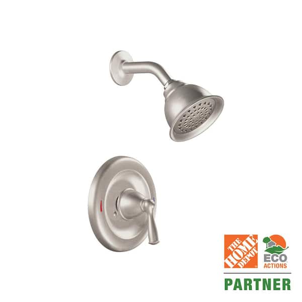 MOEN Banbury Single Handle 1-Spray Shower Faucet 1.75 GPM with high pressure in. Spot Resist Brushed Nickel (Valve Included)