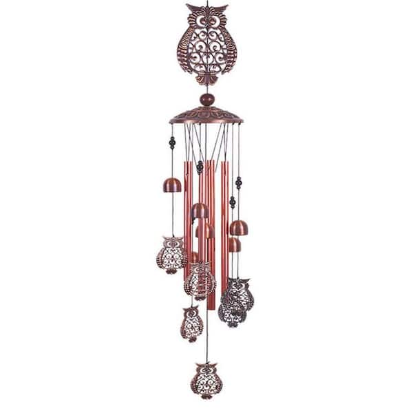 Unbranded 36 in. Metal Owl Wind Chimes Outdoor Indoor Decor