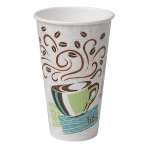 PerfecTouch 16 oz. Disposable Paper Cups, Hot Drinks, Coffee Haze Design, 25 Sleeve, 20 Sleeves / Carton