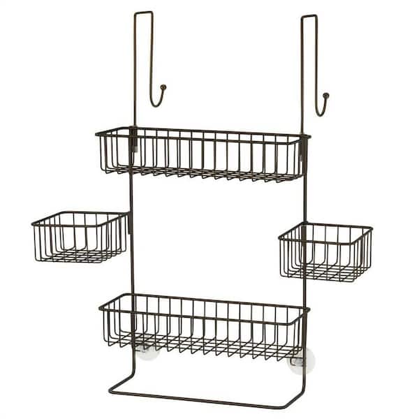 Cubilan Hanging Mounted Bathroom Shower Caddy Over the Shower Door Storage  Rack with Towel Hooks and Soap Dish in Bronze HD-81T - The Home Depot