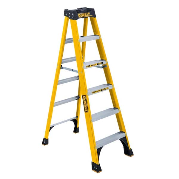 DEWALT 6 ft. Fiberglass Step ladder, 10 ft. Reach Height 300 lbs. Load Capacity, Type IA