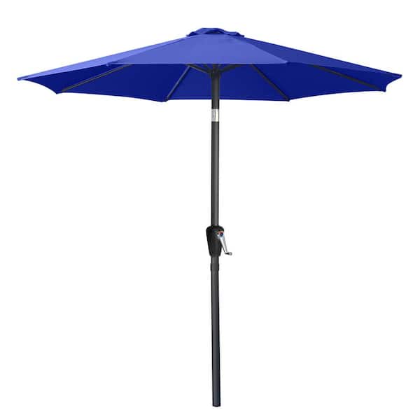 ABCCANOPY 7.5 ft. Aluminum Market Push Button Tilt Patio Umbrella in Blue