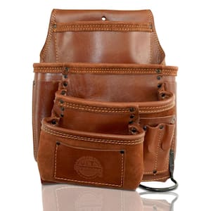 10-Pocket Left Handed Framers Professional Tool Pouch with Ambassador Series Top Grain Leather