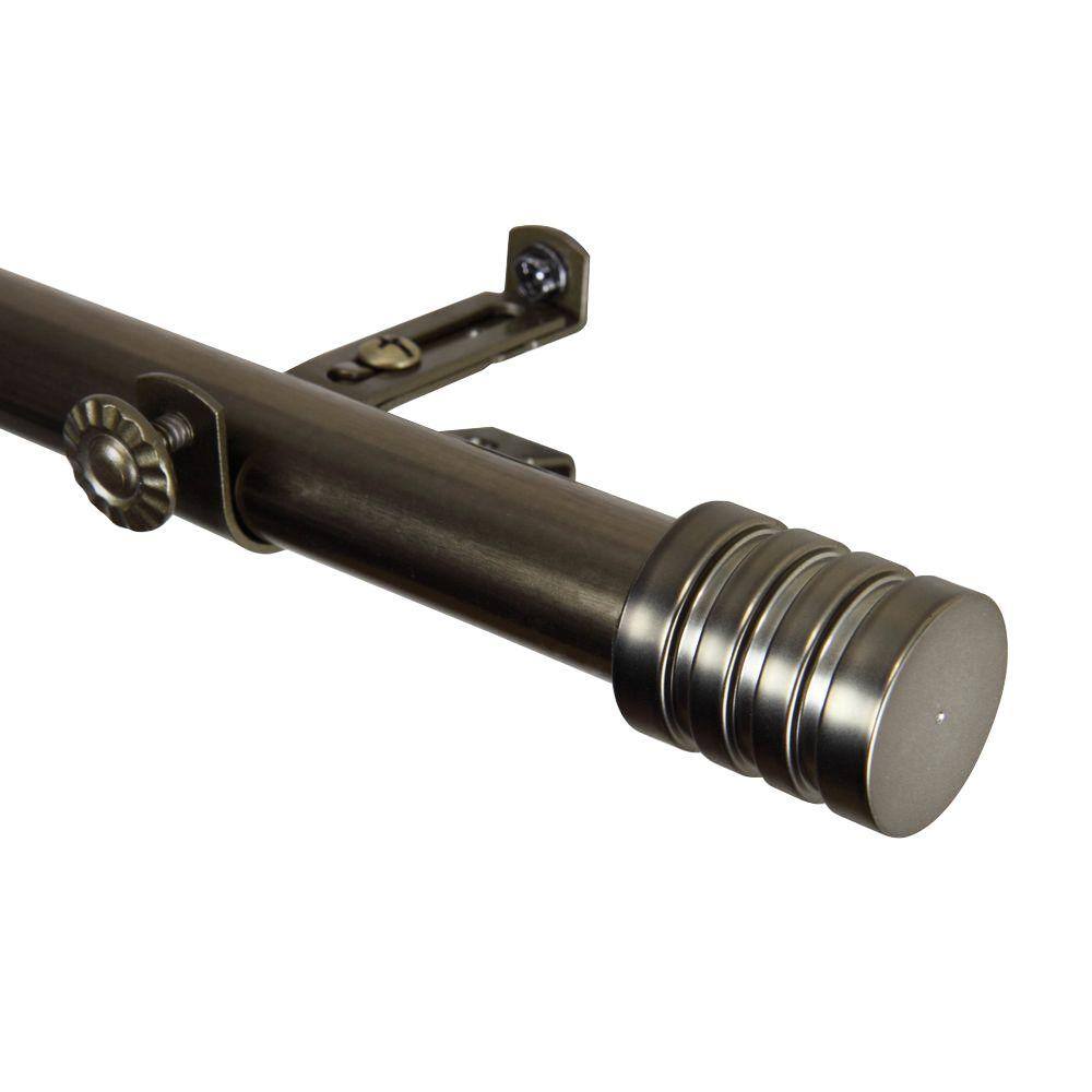 28 in. - 48 in. Antique Brass Telescoping Single Curtain Rod Kit with Lee Finial price history on PriceWatchPro