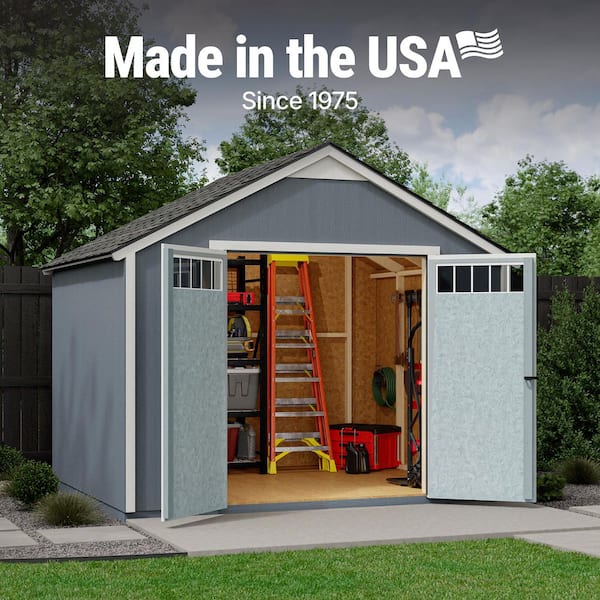 Do-It Yourself Kennesaw 10 ft. W x 12 ft. D Wood Garden Shed Storage with Double Doors and Transom Window (120 sq. ft.)