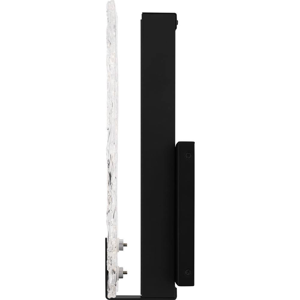 Winter Matte Black and Clear Textured Glass LED Wall Sconce