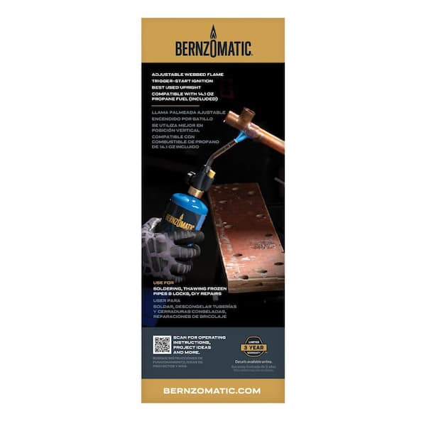 Bernzomatic Utility Torch Kit with 14.1 oz. Propane Gas Cylinder and  Adjustable Flame WK2301 - The Home Depot