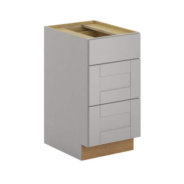 Hampton Bay Princeton Shaker Assembled 18x34.5x24 in. Base Cabinet with soft close in Warm Gray
