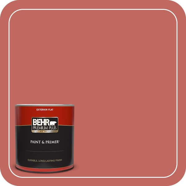 BEHR PREMIUM PLUS 1 qt. Home Decorators Collection. #HDC-CL-10 Tapestry Red Flat Exterior Paint & Primer