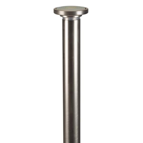 Home Details 24 in. - 42 in. Steel Adjustable Tension Curtain/Shower Rod in Satin