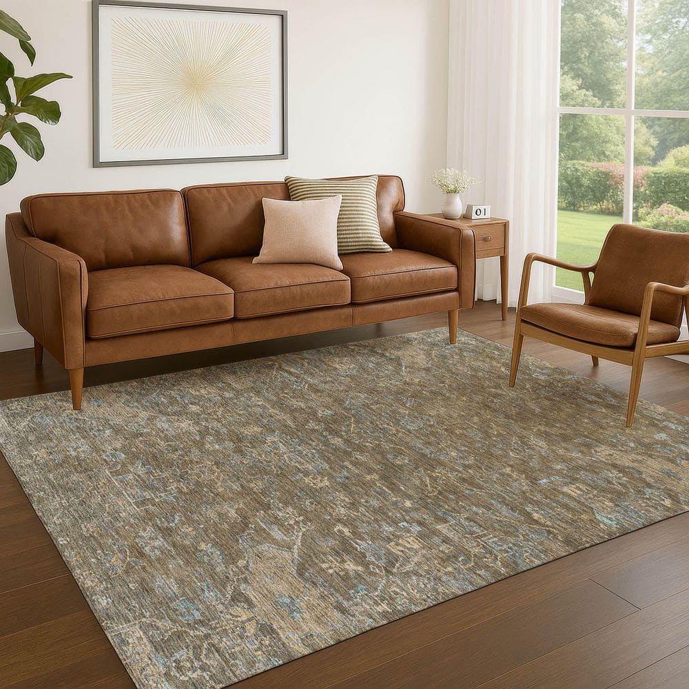 Chantille Machine Washable Indoor/Outdoor Abstract ACN2322 Brown 5 ft. x 7 ft. 6 in. Area Rug price history on PriceWatchPro