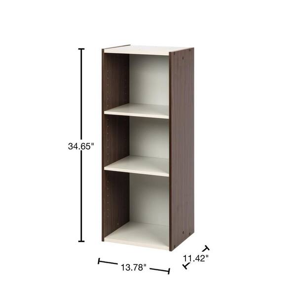  OneSpace Modern Wood and Steel 3-Shelf Display, Cherry