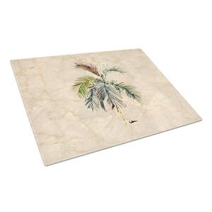 Palm Tree Tempered Glass Large Cutting Board