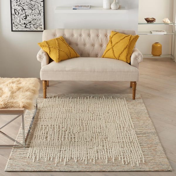 Vail Beige/Multi 4 ft. x 6 ft. Contemporary Area Rug