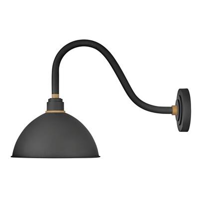 Foundry Medium 1-Light Textured Black Outdoor Wall Sconce