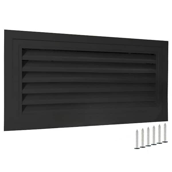 KIWDZFU 22x12 Gable Vent Black Aluminum Alloy with 180 Degree Opening Removable Strainer for Attic Shed Garage 1 Pack