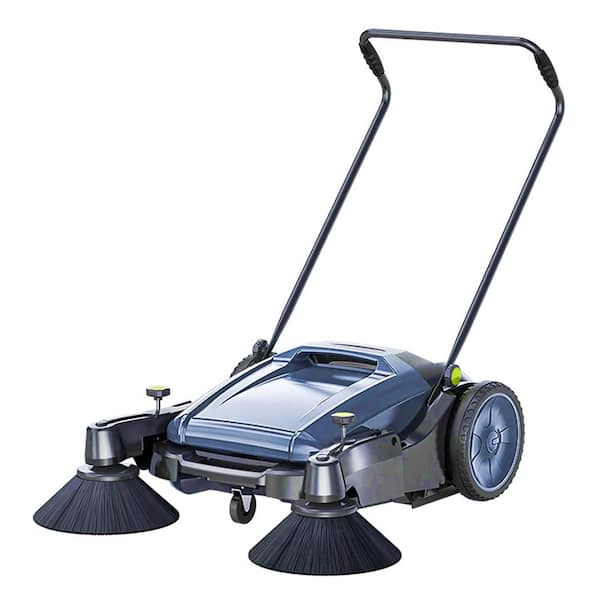 Manual Cordless Carpet Cleaner for Hard Surfaces in Gray, Rapid Cleaning for Warehouse, Shop, Farm, Street