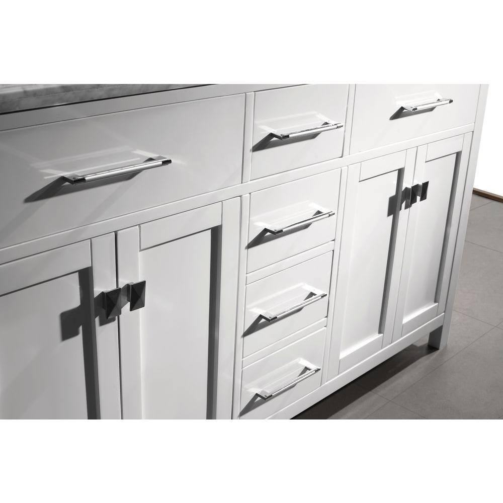 Caroline 60" White Solid Oak Double Bathroom Vanity Cabinet