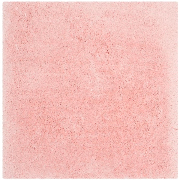 SAFAVIEH Arctic Shag Pink 5 ft. x 5 ft. Square Solid Area Rug