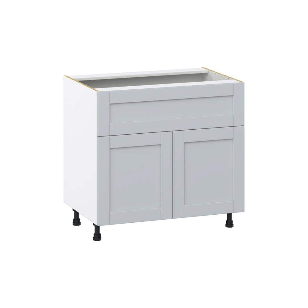 Milton 36 in. W x 24 in. D x 34.5 in. H Assembled Shaker Base Kitchen Cabinet in Light Gray with 10 in. Drawer price history on PriceWatchPro