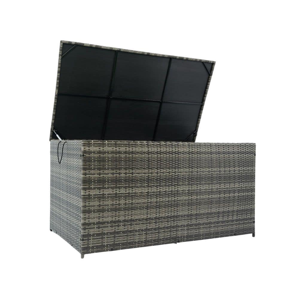 200 Gal. Wicker Patio Deck Box, Outdoor Storage Box, Outdoor Cushion Storag