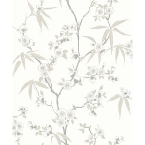 57.5 sq. ft. Morning Floral Blossom Trail Nonwoven Paper Unpasted Wallpaper Roll