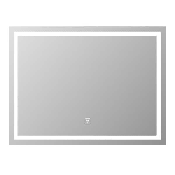 WarmieHomy 40 in. W x 32 in. H Rectangular Frameless Wall Mounted Bathroom Vanity Mirror LED Dimmable Mirror Anti-Fog Mirror
