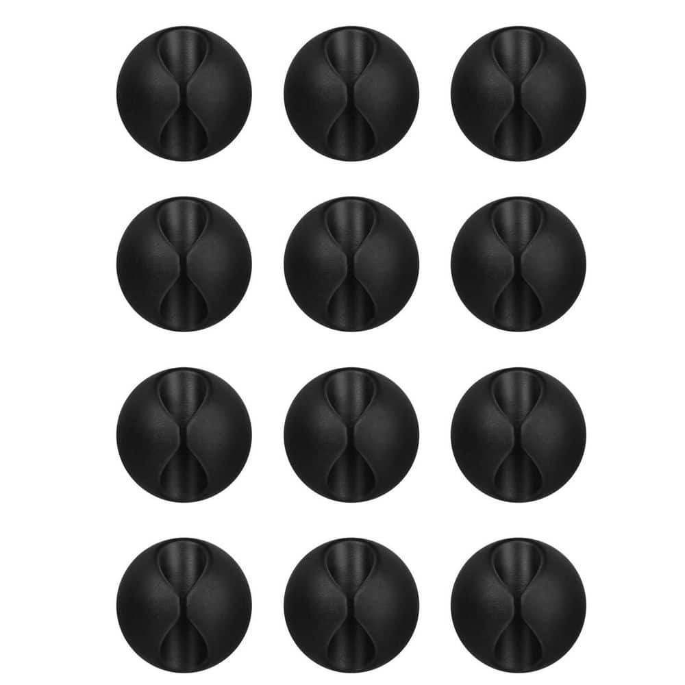 Cable Organizer Clips 12-Piece Adhesive Cord Holder Wire Management for Desk Nightstand Office Black price history on PriceWatchPro