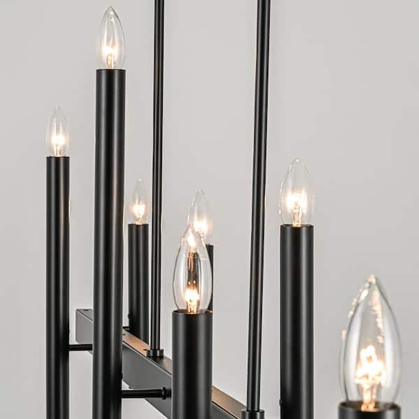 EDISLIVE Axis 8-Light 56 in. Black Mid-century Linear