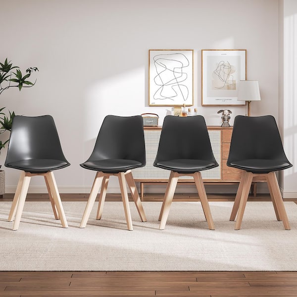 VECELO Modern Dining Chairs (Set of 4) Mid Century Padded Seat