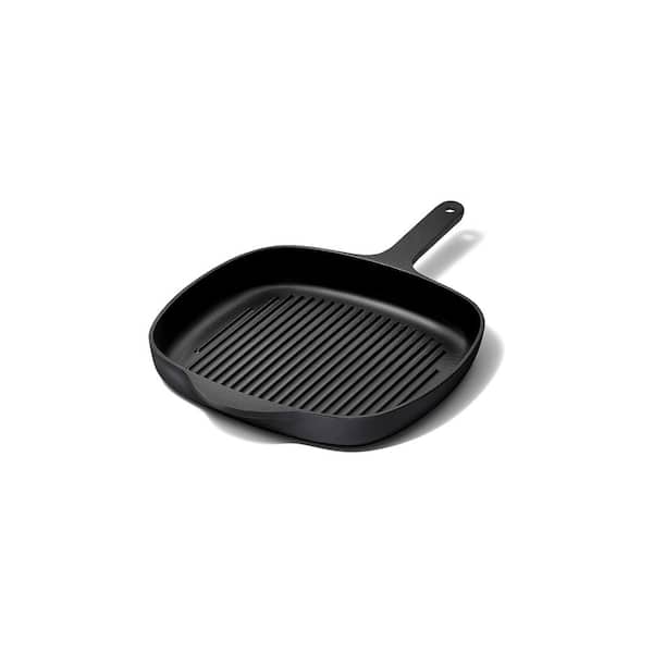 Caraway 10.5 in. Cast Iron Grill Pan in Charcoal