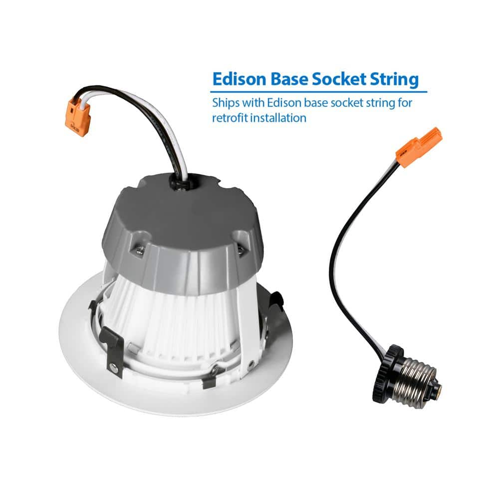 Eco-Friendly 4" White Aluminum LED Recessed Downlight, 2700K