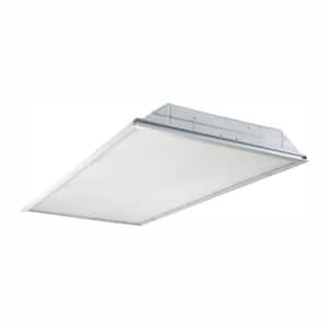 2 ft. x 4 ft. White Integrated LED Drop Ceiling Troffer Light with 6400 Lumens, 4000K