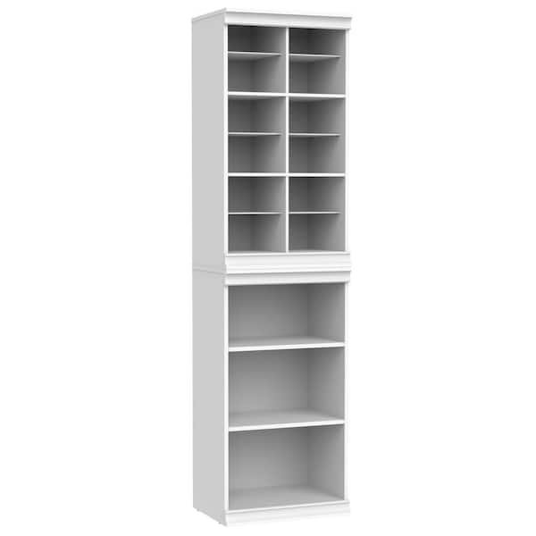 ClosetMaid Modular Storage 21.38 in. W White Reach-In Tower Wall Mount 15-Shelf Wood Closet System
