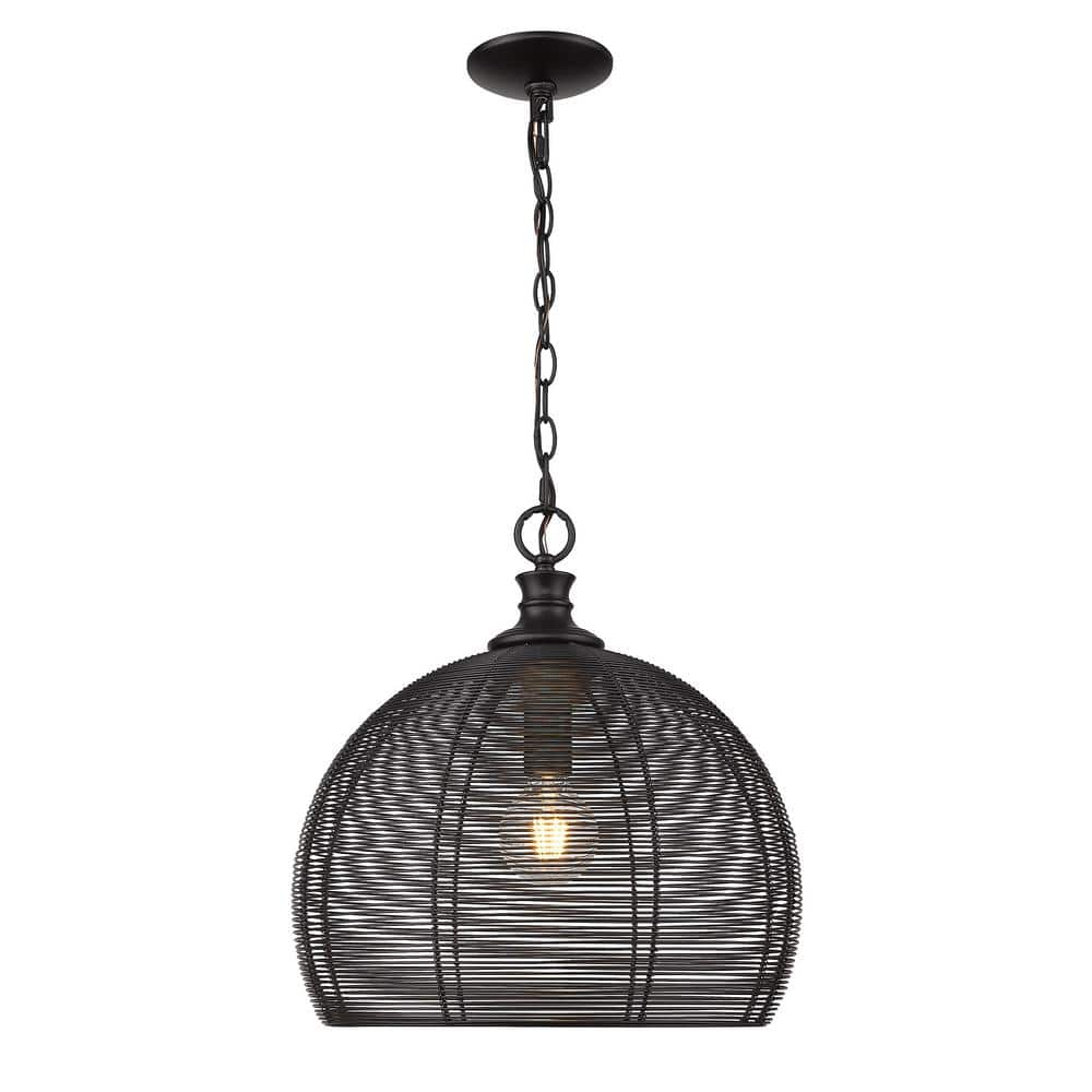 Matte Black Modern LED Bowl Pendant Light