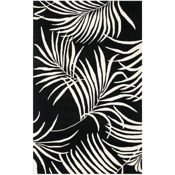 SAFAVIEH Soho Black/Ivory 4 ft. x 6 ft. Floral Area Rug