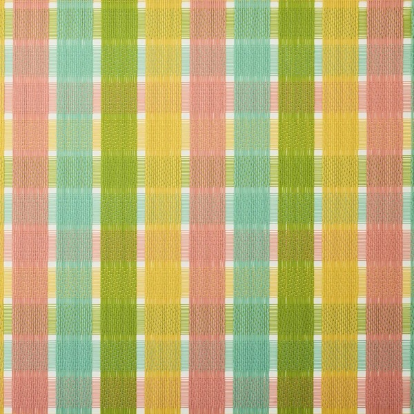 Pastel Plaid 13 in x 19 in. Multi Textilene Placemat (Set of 4)