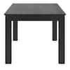 Black 60 inch wood finish Parson dining table, perspective view.