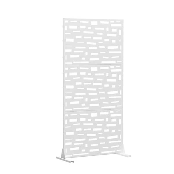 Dovelina Gerald 72 in. Galvanized Steel Garden Fence Outdoor Privacy Screen Garden Screen Panels in White