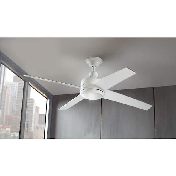 Mercer 52 in. Integrated LED Indoor White Ceiling Fan with Light Kit and Remote Control