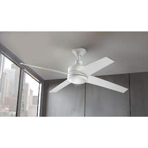 Mercer 52 in. Integrated LED Indoor White Ceiling Fan with Light Kit works with Google Assistant and Alexa