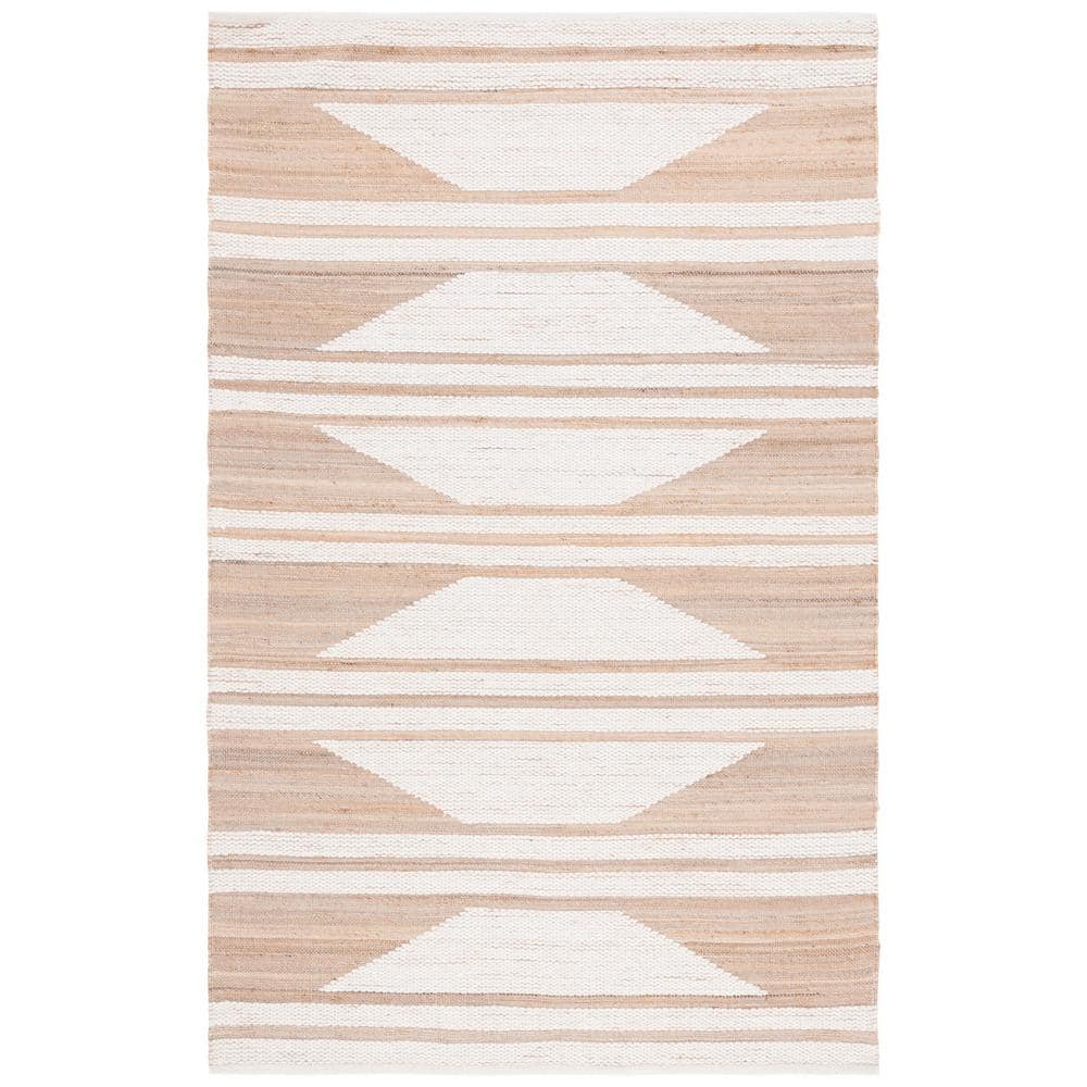 Natural Fiber Beige/Ivory 5 ft. x 8 ft. Striped Woven Area Rug price history on PriceWatchPro