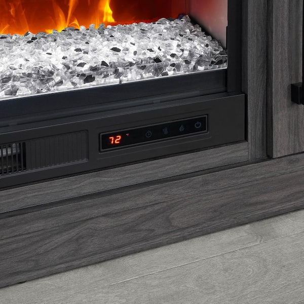 Whalen 65 in. Fireplace Console-Dark and Medium Charcoal Birch