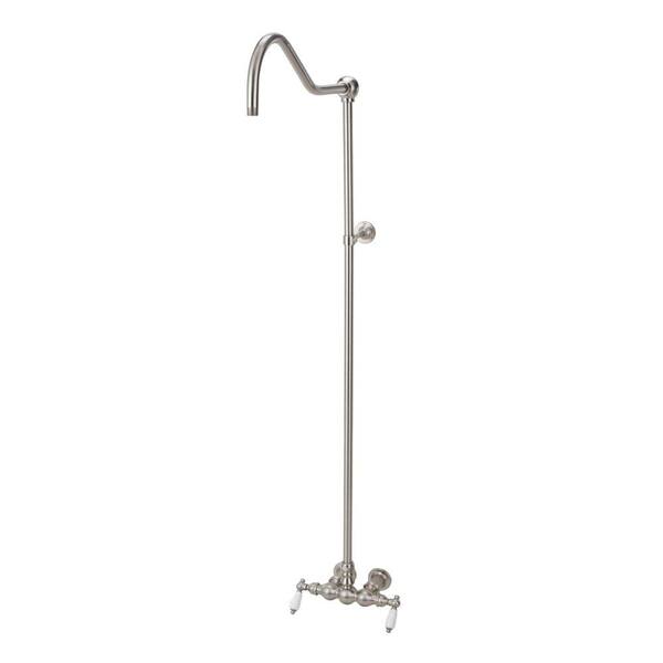 Elizabethan Classics 2-Handle 1-Spray Wall-Mount Exposed Tub and Shower Faucet with Hot and Cold Levers in Satin Nickel (Valve Included)